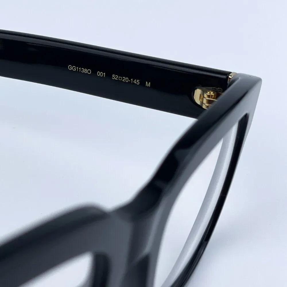 Gucci GG1138O 001 Black Square Men Eyeglasses BRAND NEW